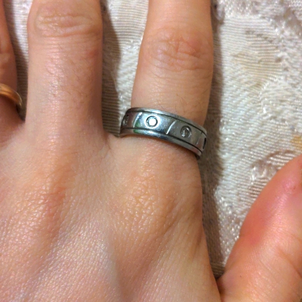 Crystal and Stainless Steel ring